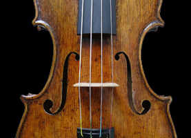 violin with strings up close