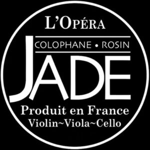 Circular label for Hill Dark Violin Rosin, marked with "Colophane • Rosin." Text reads "Produit en France" and mentions "Violin~Viola~Cello" on a black background.